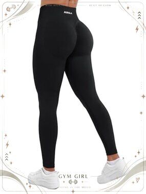 Seamless Compression Leggings Mid Rise Tummy Control Yoga Pants